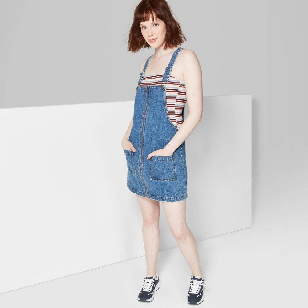 Wild Fable Jeans Jumper Mini/ Small/ Pinafore/ Separating Zipper/ Overalls Look